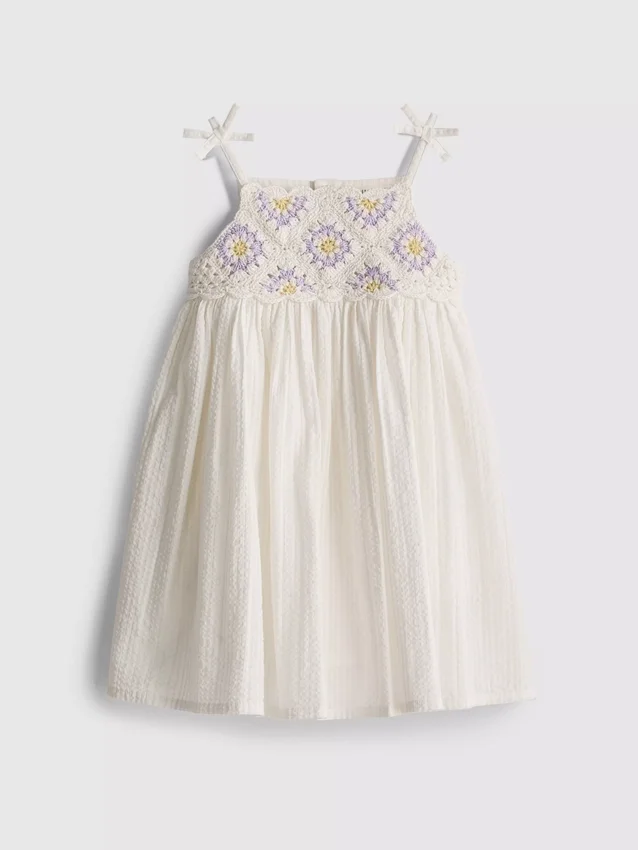 0–18 Monate | gehäkeltes Smock-Kleid für Neugeborene 0–18 Monate | gehäkeltes Smock-Kleid für Neugeborene