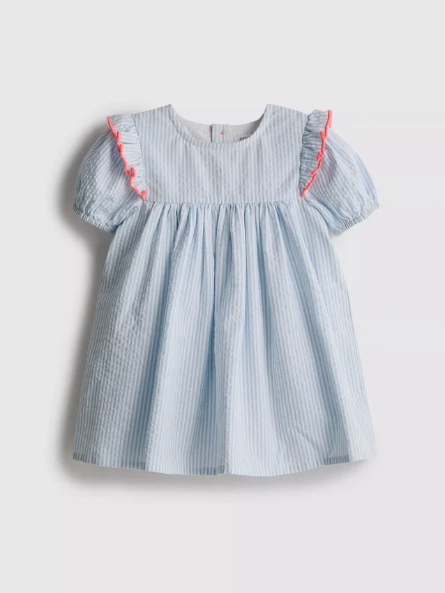 0–18 Monate | Gestreiftes Seersucker-Kleid für Neugeborene 0–18 Monate | Gestreiftes Seersucker-Kleid für Neugeborene