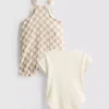 0–18 Monate | Set aus Body und karierter Latzhose für Neugeborene 0–18 Monate | Set aus Body und karierter Latzhose für Neugeborene