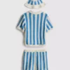0–18 Monate | Set für Neugeborene mit gestreiftem Polohemd, Shorts und Mütze 0–18 Monate | Set für Neugeborene mit gestreiftem Polohemd, Shorts und Mütze