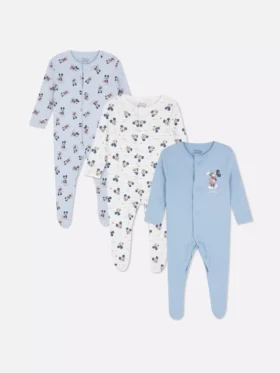 0–24 Monate | 3er-Pack Disney-Mickey-Mouse-Schlafanzüge mit Druckknöpfen