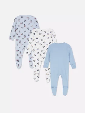 0–24 Monate | 3er-Pack Disney-Mickey-Mouse-Schlafanzüge mit Druckknöpfen