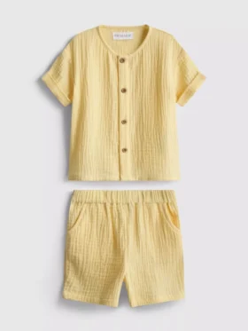 0–24 Monate | Set aus Hemd und Shorts aus Mull