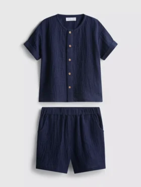 0–24 Monate | Set aus Hemd und Shorts aus Mull