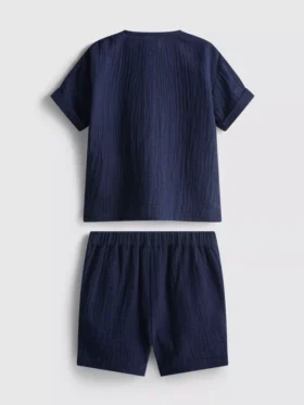0–24 Monate | Set aus Hemd und Shorts aus Mull