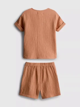 0–24 Monate | Set aus Hemd und Shorts aus Mull