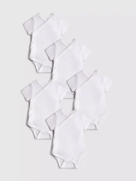 0–36 Monate | 5er-Pack gerippte Bodys mit Wickelverschluss