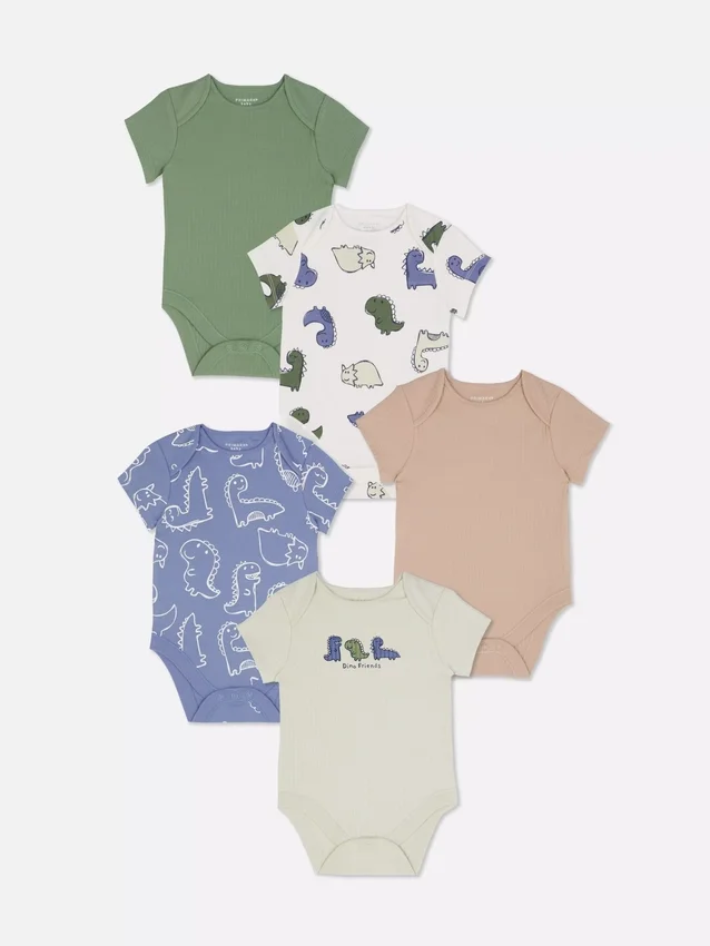 0–36 Monate | 5er-Pack Kurzarm-Bodys mit Dinosaurier-Motiv 0–36 Monate | 5er-Pack Kurzarm-Bodys mit Dinosaurier-Motiv