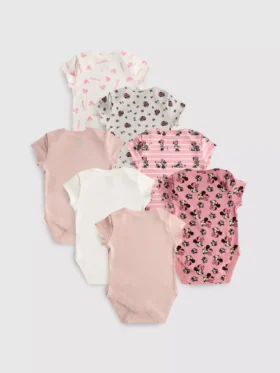 0–36 Monate | 7er-Pack Disney-Minnie-Mouse-Shorts mit kurzen Ärmeln