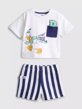 0–36 Monate | Disney-Set aus boxy Hemd und Shorts mit Donald-Duck-Motiv