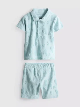 0–36 Monate | Disney-Set aus Mickey-Mouse-Frottee-Hemd und Shorts