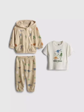 0–36 Monate | „Jurassic World“-Set aus Hemd, Hoodie und Jogginghose
