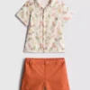 0–36 Monate | Set aus bedrucktem Hemd und Chino-Shorts 0–36 Monate | Set aus bedrucktem Hemd und Chino-Shorts