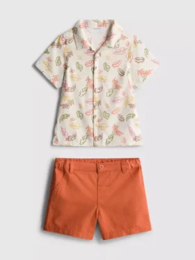 0–36 Monate | Set aus bedrucktem Hemd und Chino-Shorts