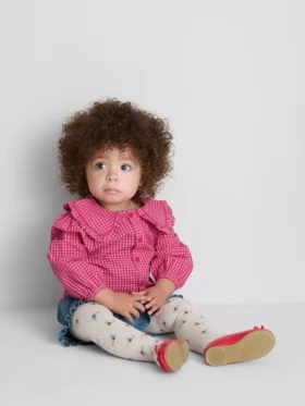 0–36 Monate | Set aus Bluse mit Kragen und Shorts mit Rüschen