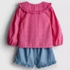 0–36 Monate | Set aus Bluse mit Kragen und Shorts mit Rüschen 0–36 Monate | Set aus Bluse mit Kragen und Shorts mit Rüschen