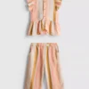 0–36 Monate | Set aus gestreiftem Oberteil mit Rüschen und Hose 0–36 Monate | Set aus gestreiftem Oberteil mit Rüschen und Hose