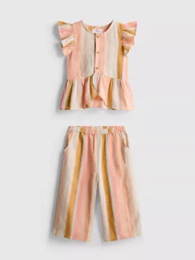 0–36 Monate | Set aus gestreiftem Oberteil mit Rüschen und Hose