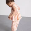 0–36 Monate | Set aus gestreiftem Peplum-Oberteil und Hose 0–36 Monate | Set aus gestreiftem Peplum-Oberteil und Hose