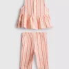 0–36 Monate | Set aus gestreiftem Peplum-Oberteil und Hose 0–36 Monate | Set aus gestreiftem Peplum-Oberteil und Hose
