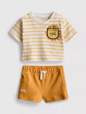 0–36 Monate | Set aus kastenförmigem T-Shirt und Shorts