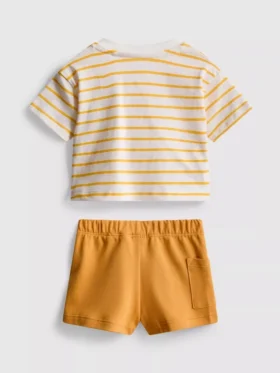 0–36 Monate | Set aus kastenförmigem T-Shirt und Shorts