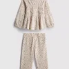 0–36 Monate | Set aus langärmeligem Oberteil und Hose mit Blumenmuster aus Crinkle-Stoff 0–36 Monate | Set aus langärmeligem Oberteil und Hose mit Blumenmuster aus Crinkle-Stoff