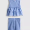 0–36 Monate | Set aus ärmellosem Oberteil mit Ösen und Shorts 0–36 Monate | Set aus ärmellosem Oberteil mit Ösen und Shorts