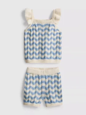 0–36 Monate | Set aus Strickoberteil und Shorts
