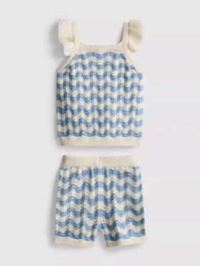 0–36 Monate | Set aus Strickoberteil und Shorts