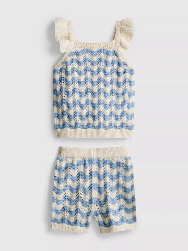 0–36 Monate | Set aus Strickoberteil und Shorts 0–36 Monate | Set aus Strickoberteil und Shorts