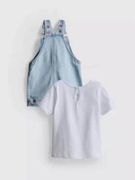 0–36 Monate | Set aus T-Shirt und Latzhose mit Obststickerei