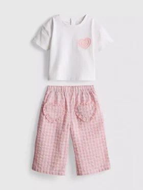0–36 Monate | T-Shirt- und Hosen-Set mit Herztasche