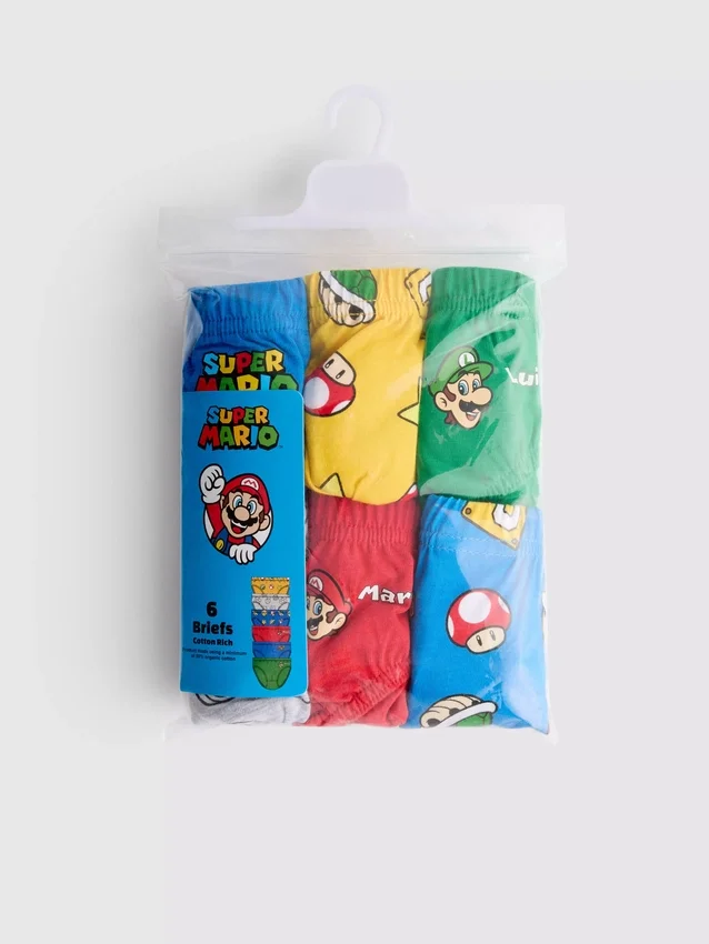 1,5–10 Jahre | 6er-Pack „Super Mario“-Slips 1,5–10 Jahre | 6er-Pack „Super Mario“-Slips