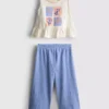 1,5–8 Jahre | Besticktes Set aus Oberteil mit Schößchen und Hose 1,5–8 Jahre | Besticktes Set aus Oberteil mit Schößchen und Hose