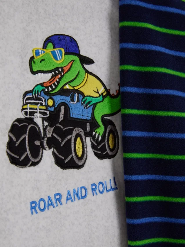 1,5–8 Jahre | Fleece-Schlafanzug mit Dinosaurier-Motiv 1,5–8 Jahre | Fleece-Schlafanzug mit Dinosaurier-Motiv