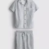 1,5–8 Jahre | Set aus gestreiftem Strickhemd und Shorts 1,5–8 Jahre | Set aus gestreiftem Strickhemd und Shorts