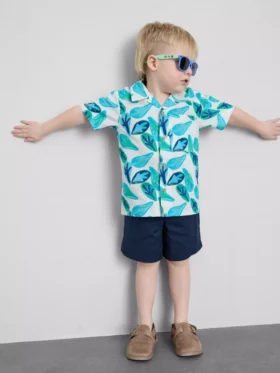 1,5–8 Jahre | Set aus Hemd und Shorts aus Slub-Baumwolle