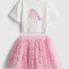 1,5–8 Jahre | Set aus T-Shirt mit Einhorn-Motiv und Tutu-Rock 1,5–8 Jahre | Set aus T-Shirt mit Einhorn-Motiv und Tutu-Rock
