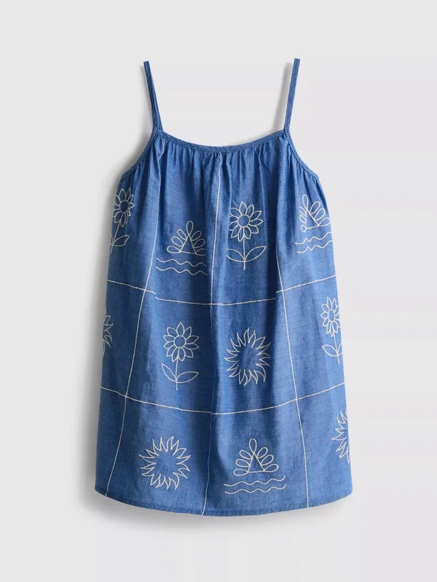 1,5–9 Jahre | Besticktes Chambray-Trägerkleid 1,5–9 Jahre | Besticktes Chambray-Trägerkleid