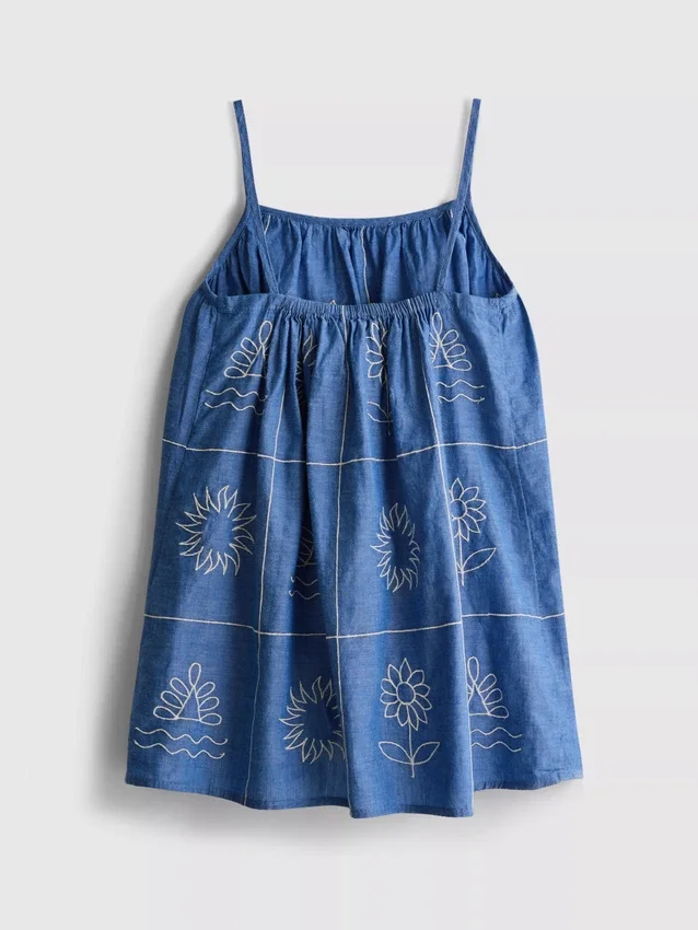 1,5–9 Jahre | Besticktes Chambray-Trägerkleid 1,5–9 Jahre | Besticktes Chambray-Trägerkleid