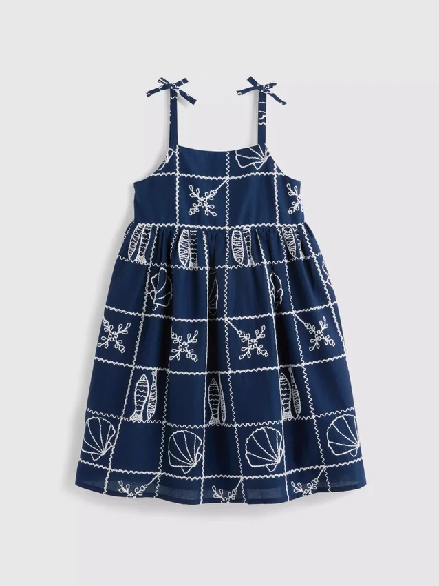 1,5–9 Jahre | Besticktes Smock-Kleid mit Spaghettiträgern 1,5–9 Jahre | Besticktes Smock-Kleid mit Spaghettiträgern