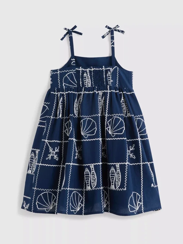 1,5–9 Jahre | Besticktes Smock-Kleid mit Spaghettiträgern 1,5–9 Jahre | Besticktes Smock-Kleid mit Spaghettiträgern