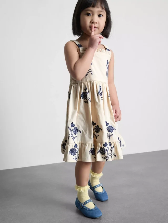 1,5–9 Jahre | Gerafftes Stufenkleid mit Blumenmuster 1,5–9 Jahre | Gerafftes Stufenkleid mit Blumenmuster