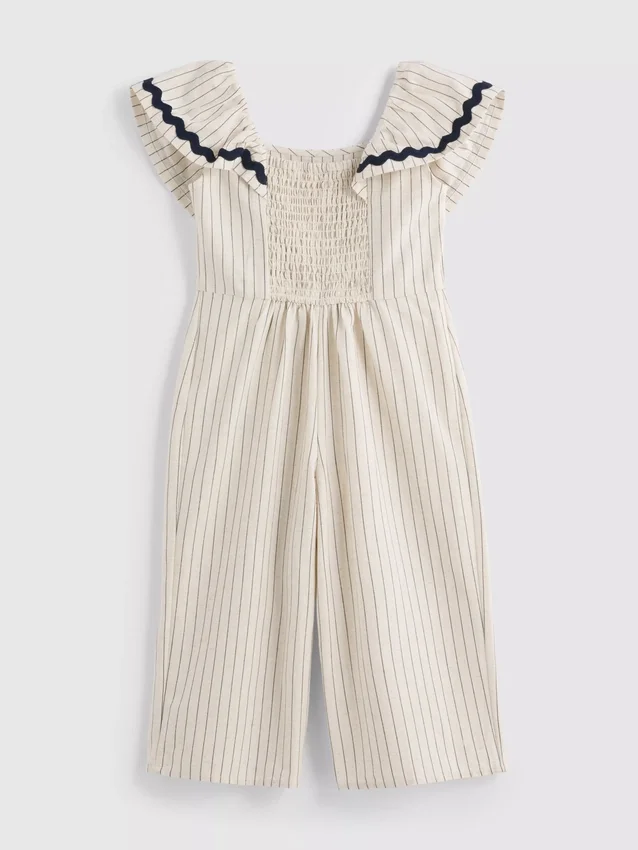 1,5–9 Jahre | Gestreifter Jumpsuit mit Rüschenborte 1,5–9 Jahre | Gestreifter Jumpsuit mit Rüschenborte