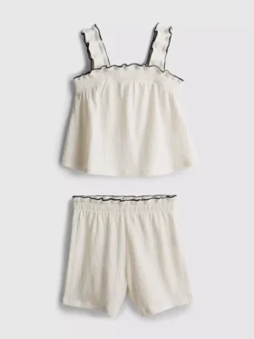 1,5–9 Jahre | Set aus Bluse und Shorts mit Knitteroptik