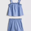 1,5–9 Jahre | Set aus Bluse und Shorts mit Knitteroptik 1,5–9 Jahre | Set aus Bluse und Shorts mit Knitteroptik