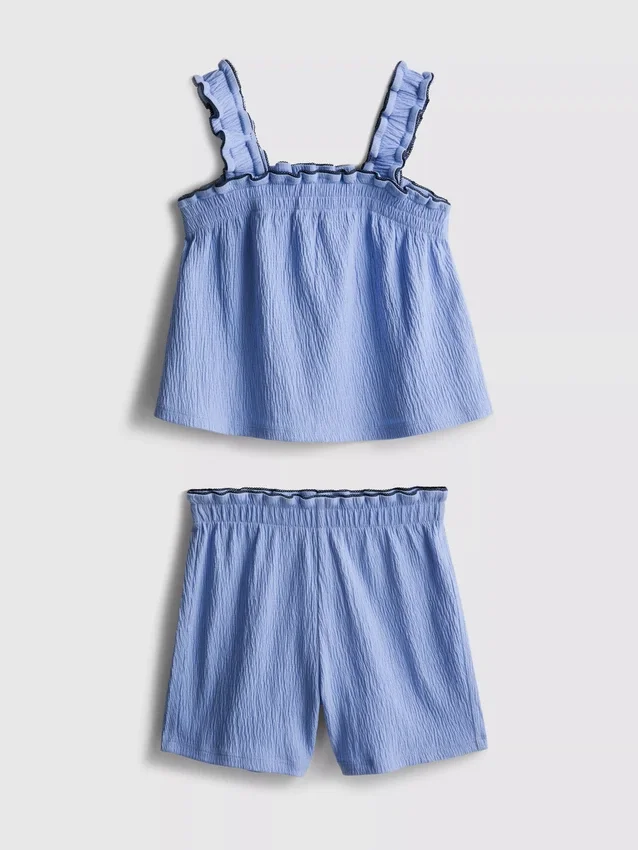1,5–9 Jahre | Set aus Bluse und Shorts mit Knitteroptik 1,5–9 Jahre | Set aus Bluse und Shorts mit Knitteroptik