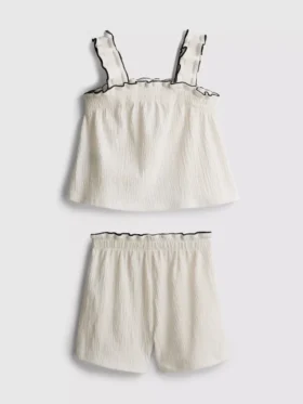 1,5–9 Jahre | Set aus Bluse und Shorts mit Knitteroptik