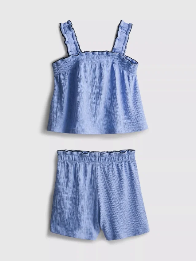 1,5–9 Jahre | Set aus Bluse und Shorts mit Knitteroptik 1,5–9 Jahre | Set aus Bluse und Shorts mit Knitteroptik